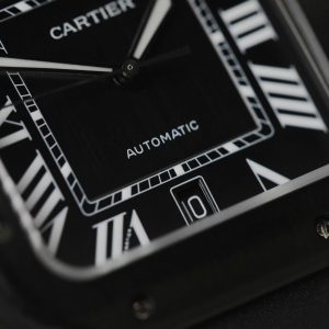 Đồng Hồ Cartier Santos de Cartier Replica 11 Dây Cao Su Đen Nhà Máy BV 39.8mm