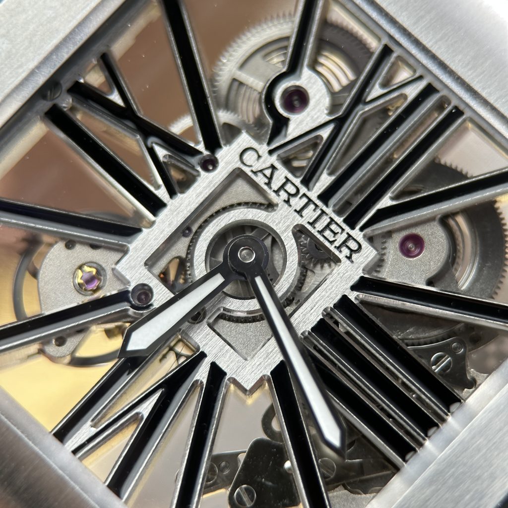 Đồng Hồ Cartier Santos de Cartier Replica 11 Skeleton Demi Đen Nhà Máy MLF 39.8mm