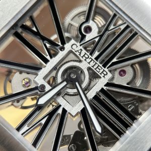 Đồng Hồ Cartier Santos de Cartier Replica 11 Skeleton Demi Đen Nhà Máy MLF 39.8mm