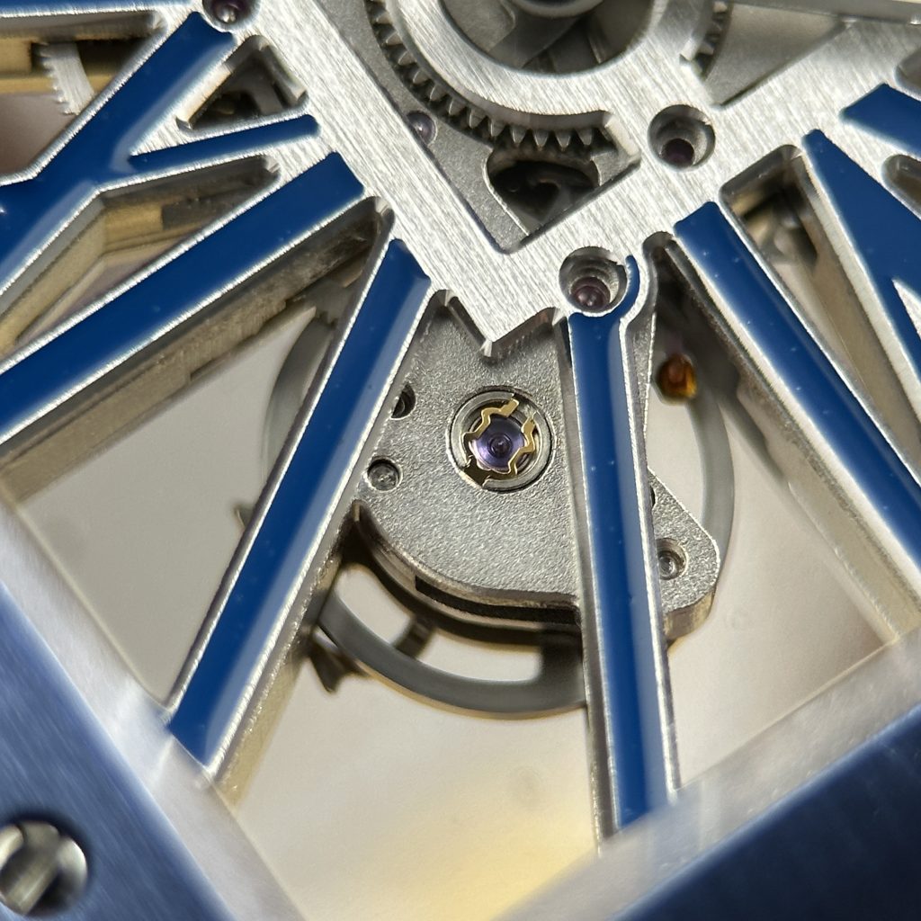 Đồng Hồ Cartier Santos de Cartier Replica Skeleton Demi Xanh Dương Nhà Máy MLF 39.8mm