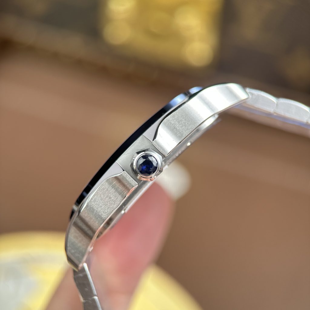 Đồng Hồ Cartier Santos de Cartier Replica Skeleton Demi Xanh Dương Nhà Máy MLF 39.8mm