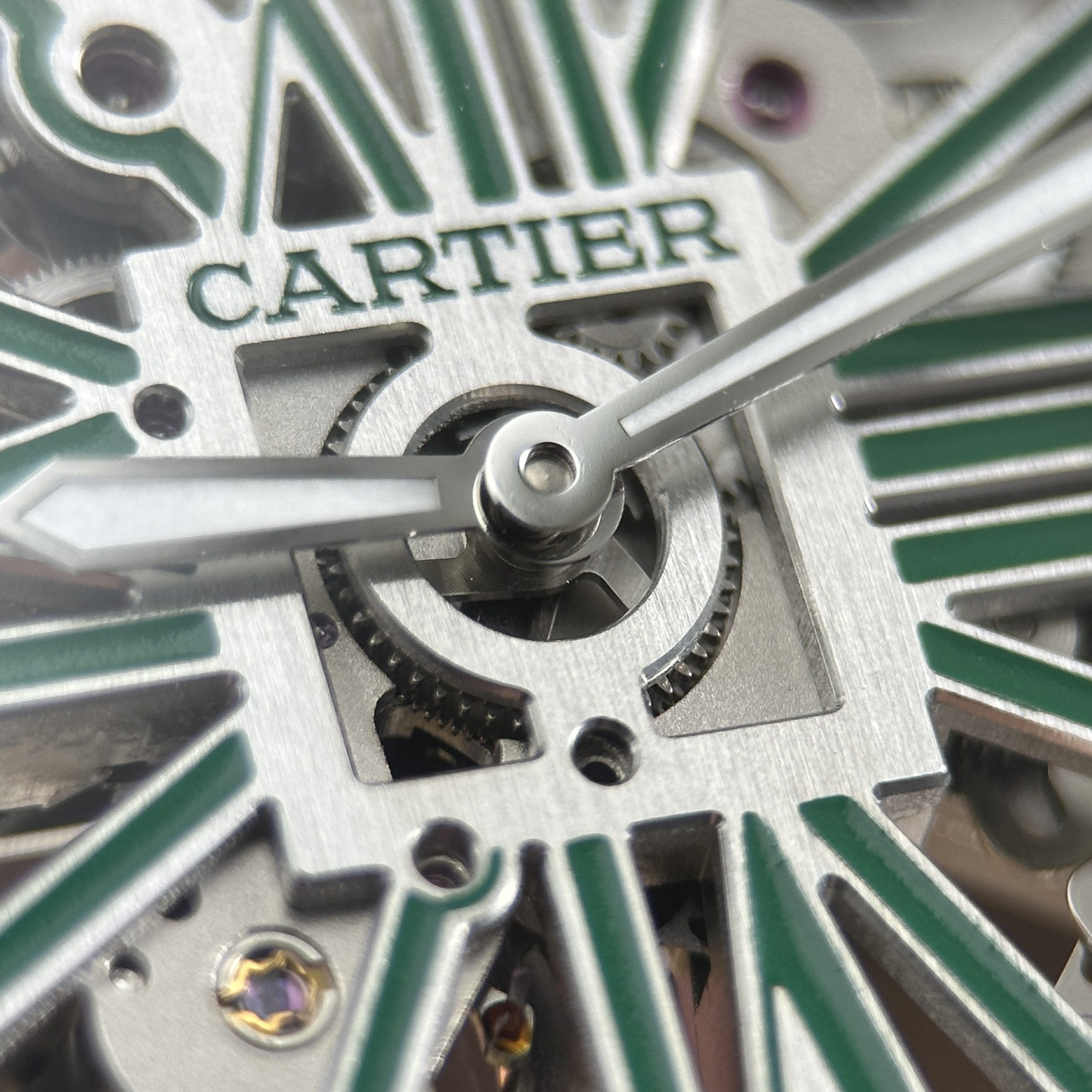 Đồng Hồ Cartier Santos de Cartier Skeleton Rep 11 Demi Mặt Xanh Lá Cây Nhà Máy MLF 39 (10) Đồng Hồ Cartier Santos de Cartier Skeleton Rep 11 Demi Mặt Xanh Lá Cây Nhà Máy MLF 39.8mm