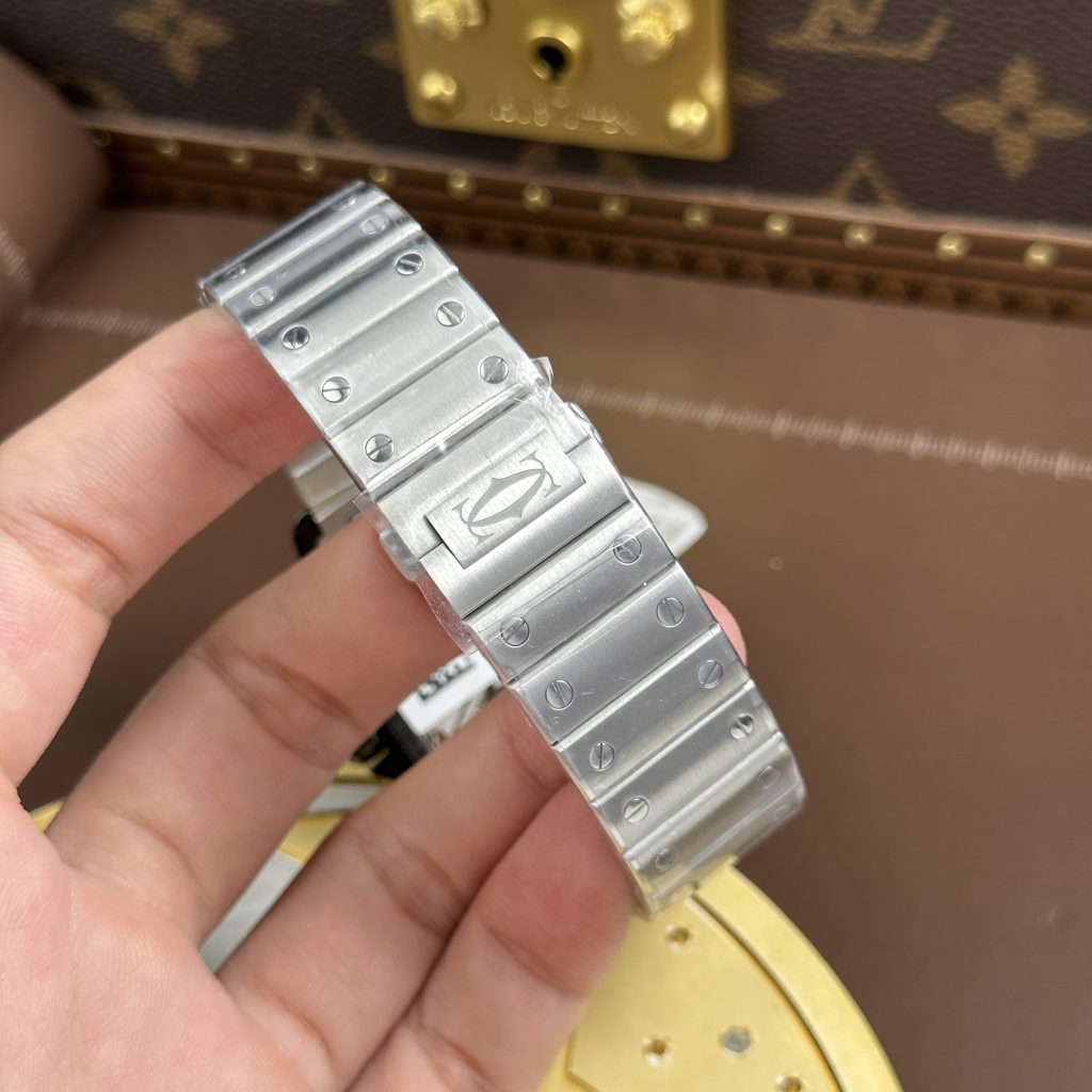 Đồng Hồ Cartier Santos de Cartier Skeleton Rep 11 Demi Mặt Xanh Lá Cây Nhà Máy MLF 39.8mm