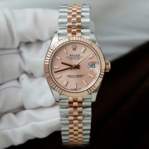 Đồng Hồ Rolex DateJust Replica 11 Mặt Số Hồng Cọc Số Dạ Quang Nhà Máy THB 31mm