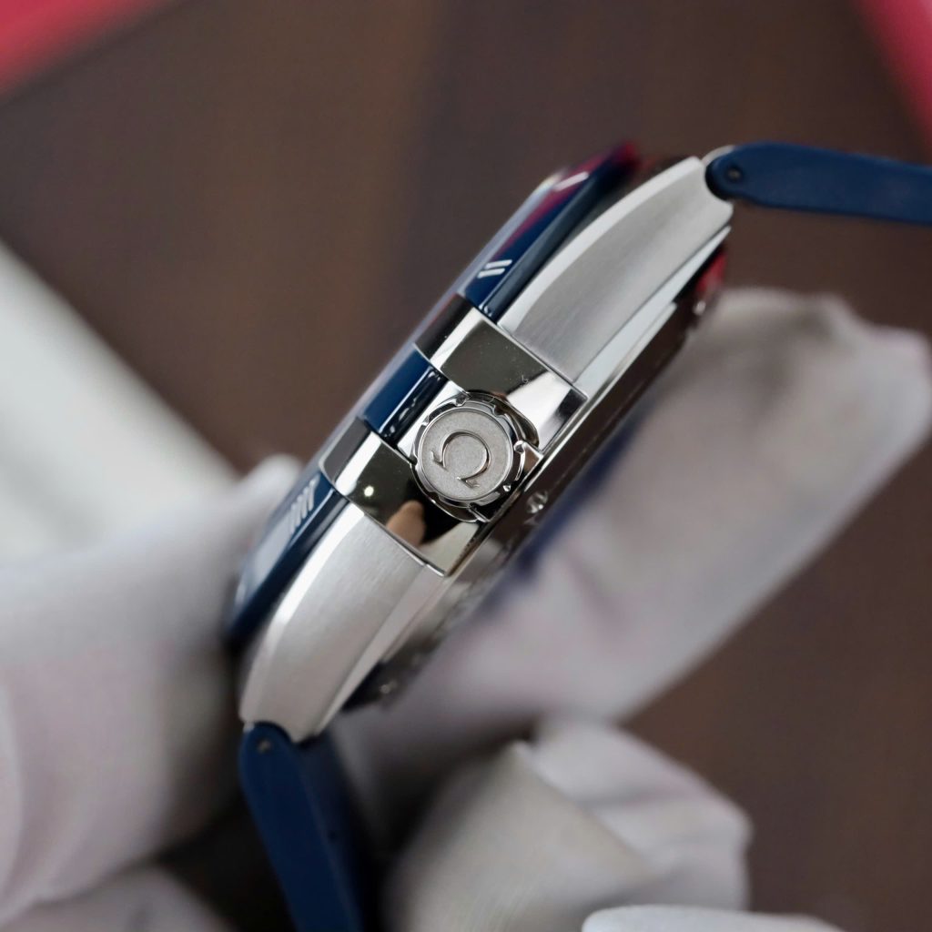 Đồng Hồ Omega Constellation Nam Replica 11 Dây Da Xanh Blue Nhà Máy VS 41mm