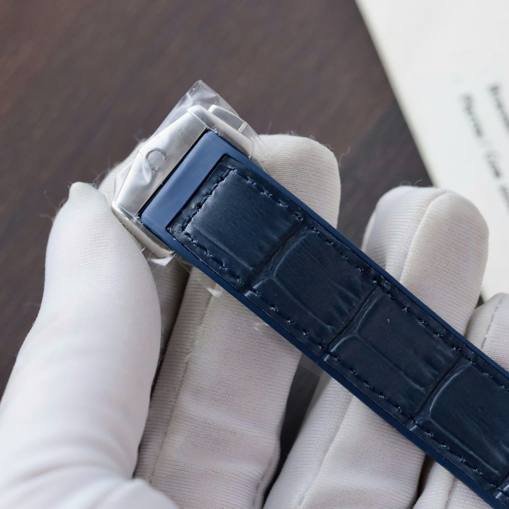 Đồng Hồ Omega Constellation Nam Replica 11 Dây Da Xanh Blue Nhà Máy VS 41mm