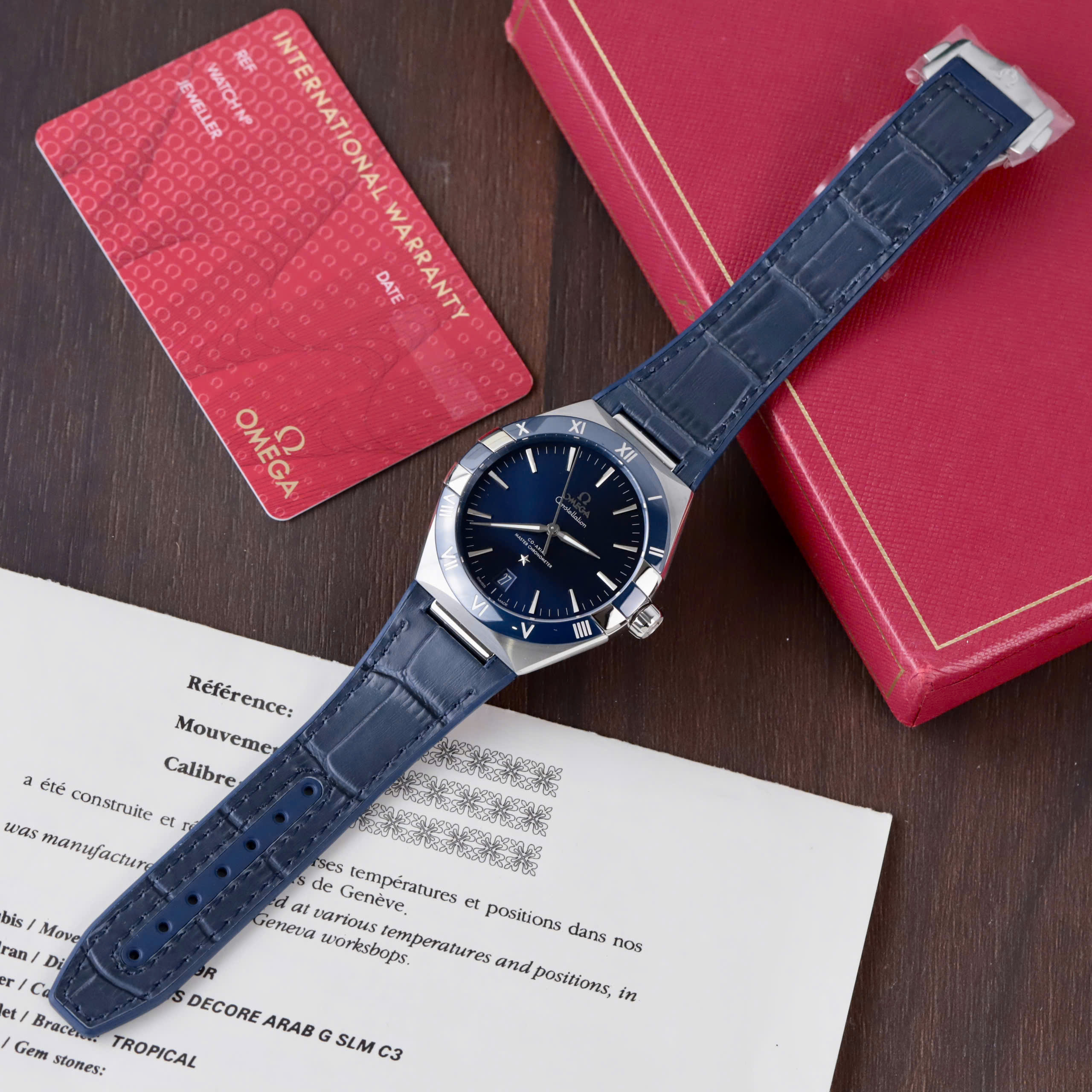 Đồng Hồ Omega Constellation Nam Replica 11 Dây Da Xanh Blue Nhà Máy VS 41mm (5) Đồng Hồ Omega Constellation Nam Replica 11 Dây Da Xanh Blue Nhà Máy VS 41mm