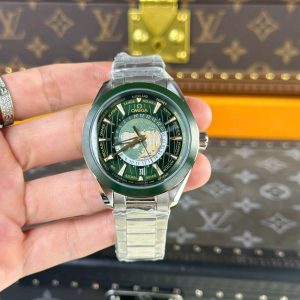 Đồng Hồ Omega Seamaster Aqua Terra Worldtimer Replica 11 Màu Xanh Lá Dây Kim Loại 43mm