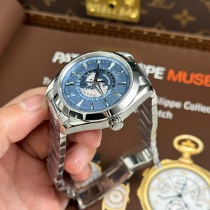 Đồng Hồ Omega Seamaster Rep11 Aqua Terra Worldtimer Màu Xanh Dương Dây Kim Loại 43mm