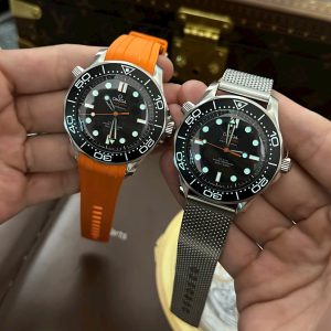 Đồng Hồ Omega Seamaster Replica 11 Diver 300M Dây Cao Su Cam Nhà Máy VS 42mm