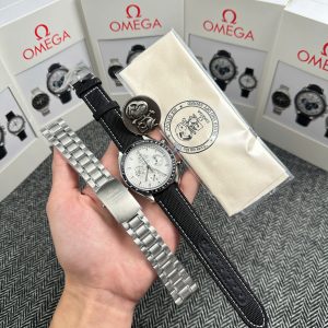 Đồng Hồ Omega Speedmaster Apollo 13 Snoopy Chế Tác Mặt Trắng New 2025 42mm