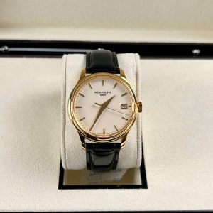 Đồng Hồ Patek Philippe Calatrava 5227 Chế Tác Bọc Vàng 18K Dây Da Nâu Nhà Máy 3K 40mm