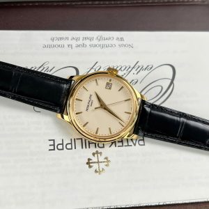 Đồng Hồ Patek Philippe Calatrava 5227 Chế Tác Bọc Vàng 18K Dây Da Nâu Nhà Máy 3K 40mm
