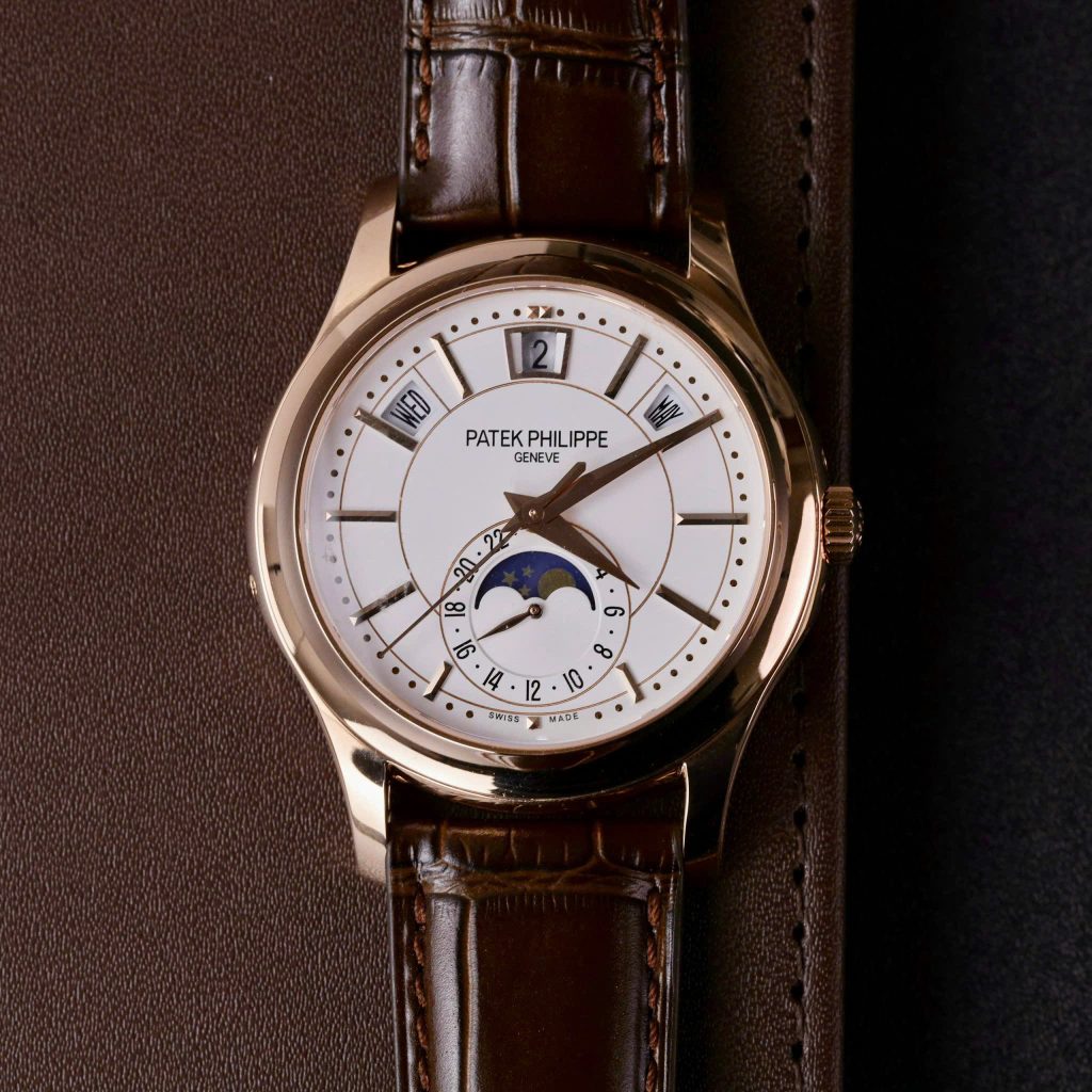 Đồng Hồ Patek Philippe Chế Tác Complations 5205R Vàng Hồng Mặt Trắng Nhà Máy GR 40mm