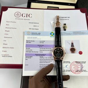 Đồng Hồ Patek Philippe 5205R Chế Tác Bọc Vàng 18K Dây Da Đen Xưởng GR 40mm