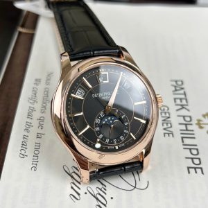 Đồng Hồ Patek Philippe 5205R Chế Tác Bọc Vàng 18K Dây Da Đen Xưởng GR 40mm
