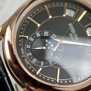 Đồng Hồ Patek Philippe 5205R Chế Tác Bọc Vàng 18K Dây Da Đen Xưởng GR 40mm