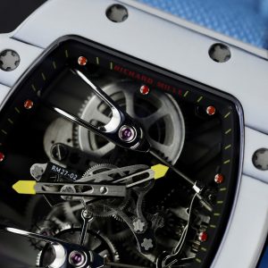 Đồng Hồ Richard Mille 27-02 Replica 11 Rafael Nadal Tourbillon Dây Vải Nato Xanh 42mm