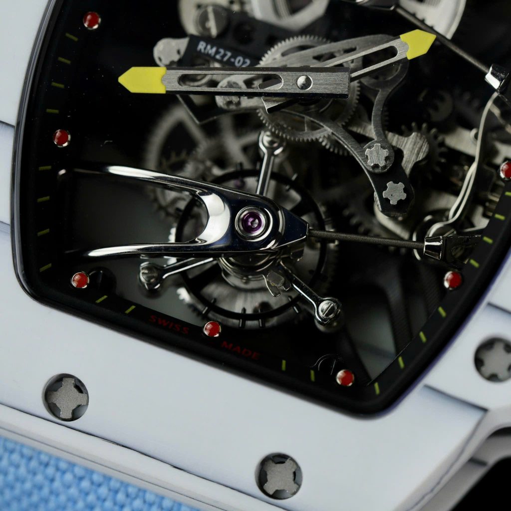 Đồng Hồ Richard Mille 27-02 Replica 11 Rafael Nadal Tourbillon Dây Vải Nato Xanh 42mm