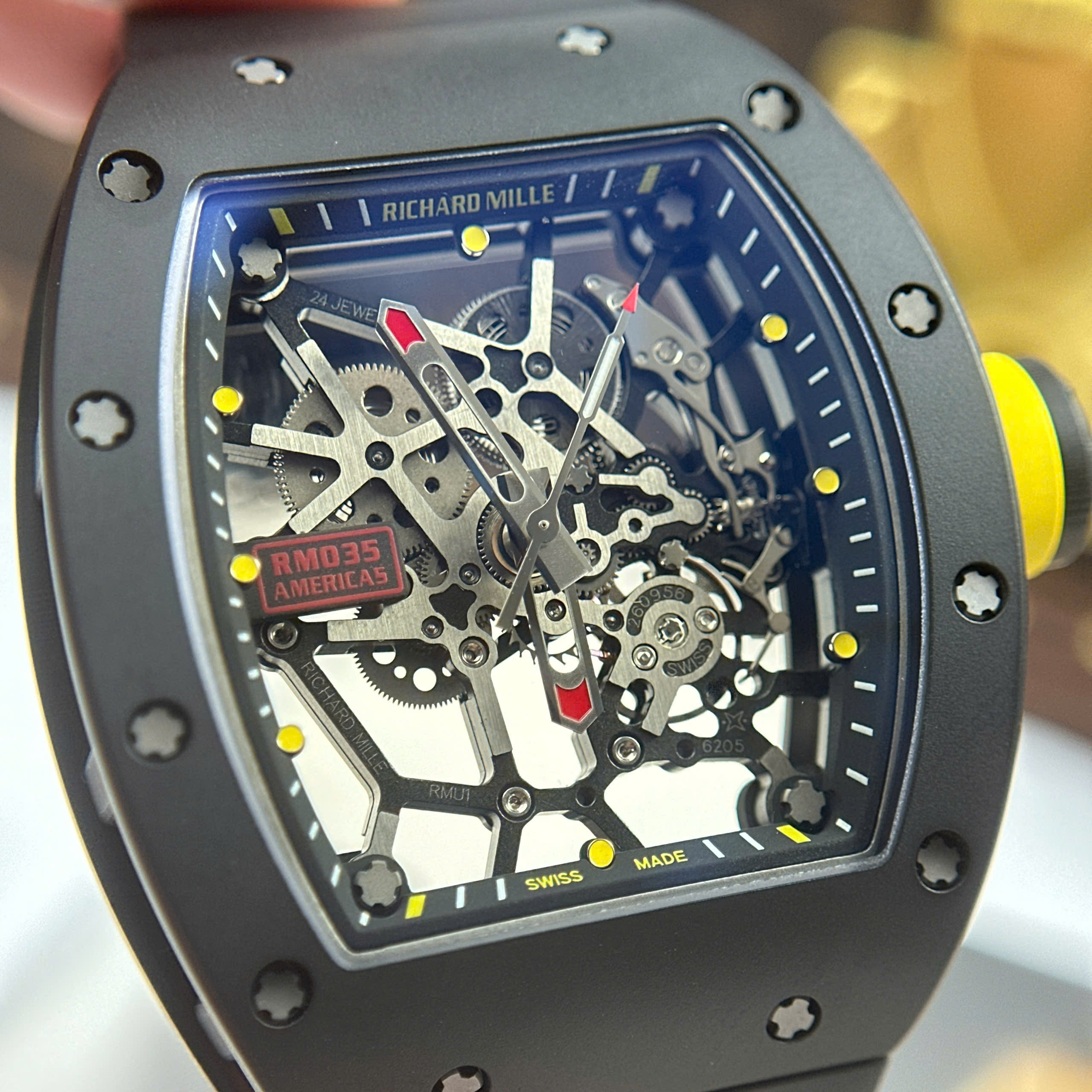 Đồng Hồ Richard Mille RM035 Americas Toro Chế Tác Vỏ Gốm Đen Dây Cao Su Nhà Máy ZF 40mm (12) Đồng Hồ Richard Mille RM035 Americas Toro Chế Tác Vỏ Gốm Đen Dây Cao Su Nhà Máy ZF 40mm