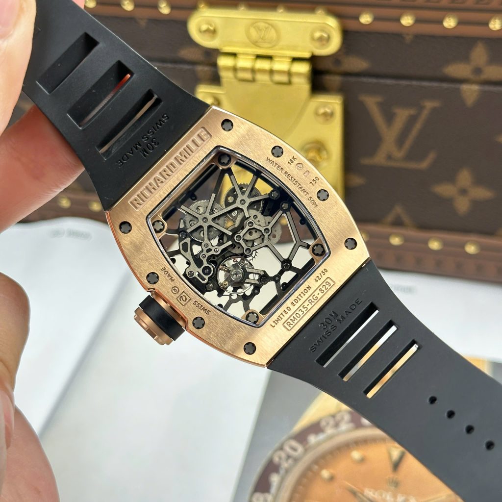 Đồng Hồ Richard Mille Rep 11 RM035 Americas Toro Mạ Vàng Hồng Dây Cao Su Nhà Máy ZF 40mm