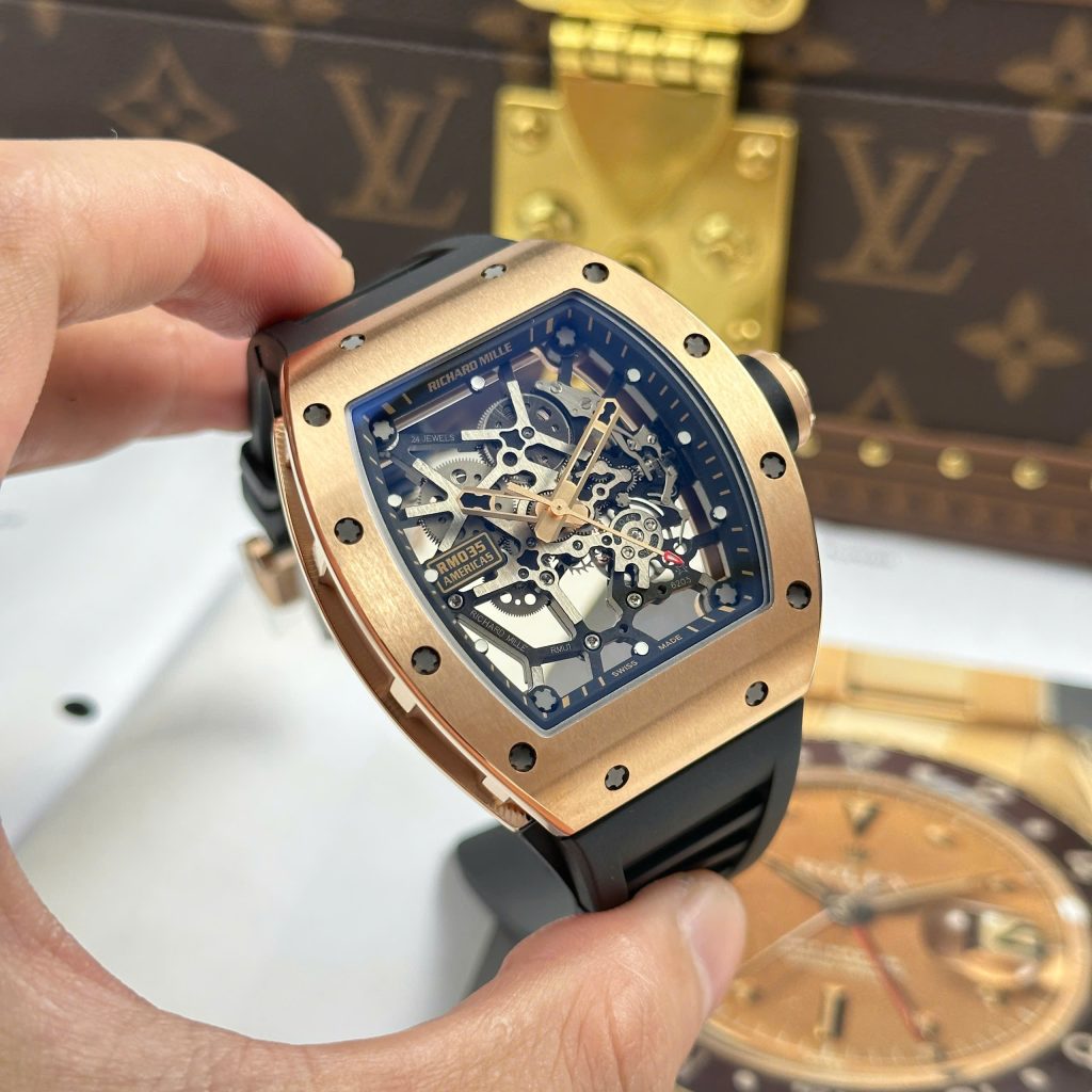 Đồng Hồ Richard Mille Rep 11 RM035 Americas Toro Mạ Vàng Hồng Dây Cao Su Nhà Máy ZF 40mm