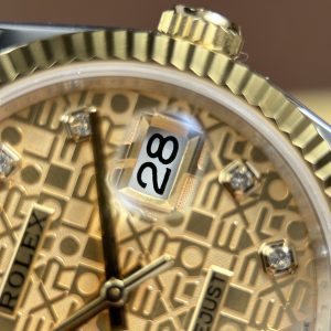 Đồng Hồ Rolex DateJust Chế Tác 11 Demi Vàng Mặt Hoạ Tiết Vi Tính Nhà Máy AR 36mm