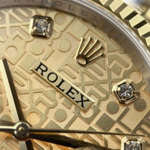 Đồng Hồ Rolex DateJust Chế Tác 11 Demi Vàng Mặt Hoạ Tiết Vi Tính Nhà Máy AR 36mm