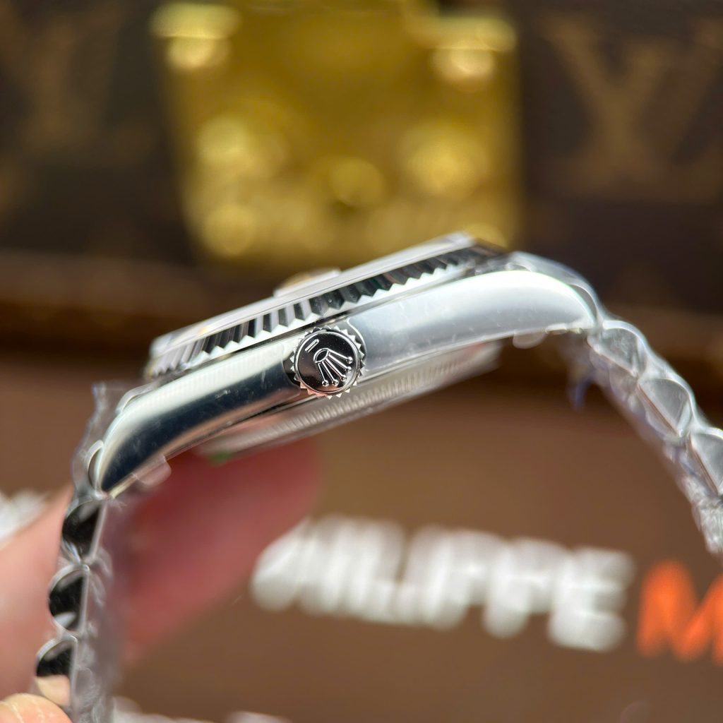 Đồng Hồ Rolex DateJust Chế Tác 11 Mặt Số Vi Tính Hồng Nhà Máy AR 36mm