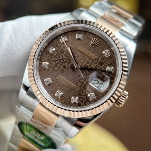 Đồng Hồ Rolex DateJust Chế Tác Cao Cấp Mặt Số Màu Nâu Dây Oyster Nhà Máy AR 36mm