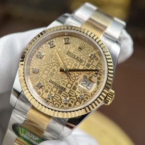 Đồng Hồ Rolex DateJust Fake Cao Cấp Mặt Vi Tính Dây Oyster AR Factory 36mm