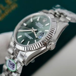 Đồng Hồ Rolex DateJust Nữ Mặt Xanh Lá Cọc Số Dạ Quang Nhà Máy THB 31mm