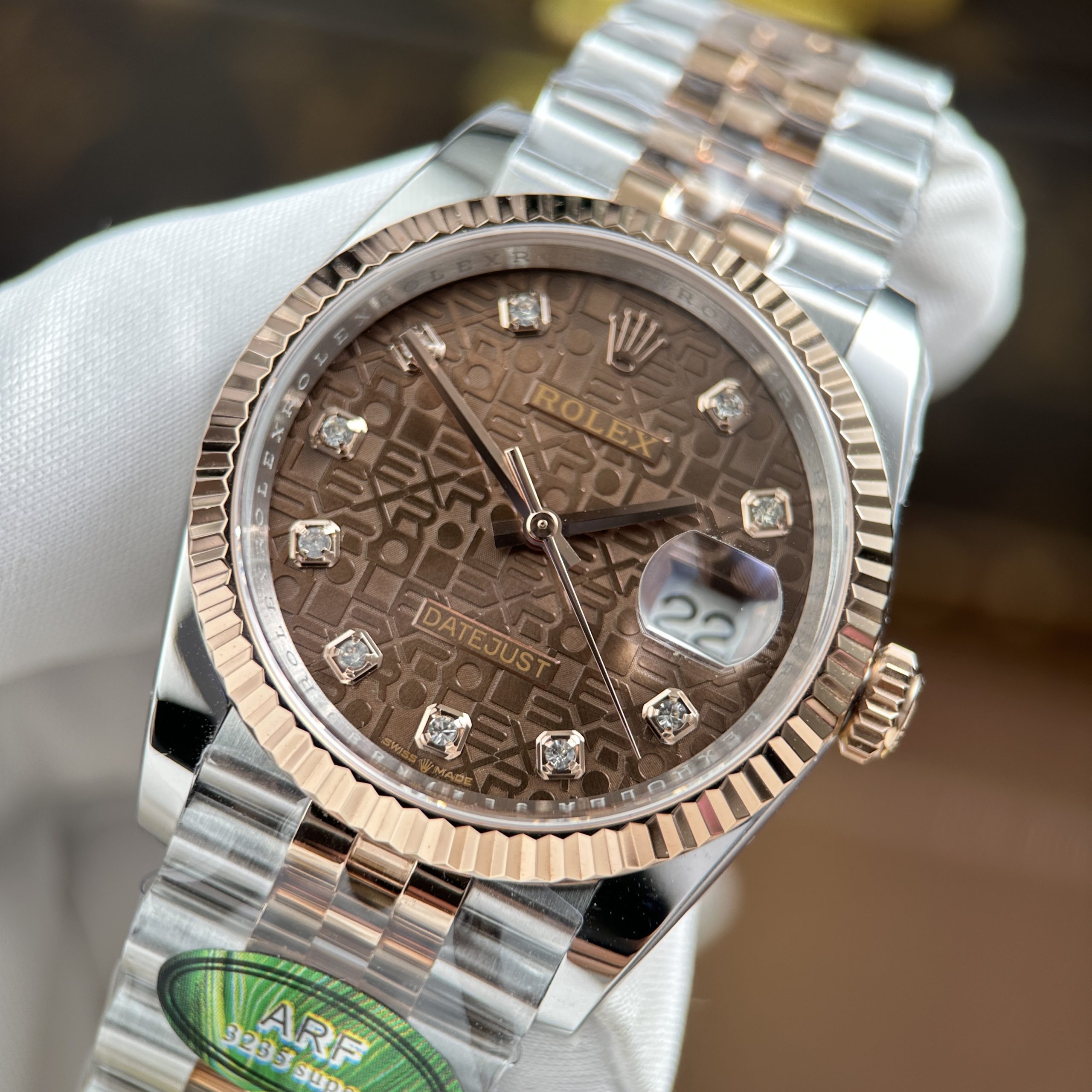 Đồng Hồ Rolex DateJust Rep 11 Mặt Nâu Chocolate Dây Jubilee Nhà Máy AR 36mm (2) Đồng Hồ Rolex DateJust Rep 11 Mặt Nâu Chocolate Dây Jubilee Nhà Máy AR 36mm