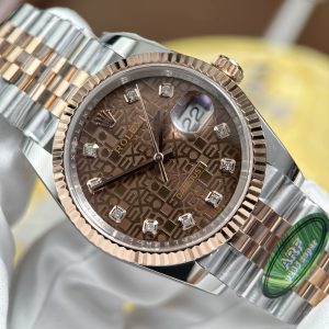 Đồng Hồ Rolex DateJust Rep 11 Mặt Nâu Chocolate Dây Jubilee Nhà Máy AR 36mm