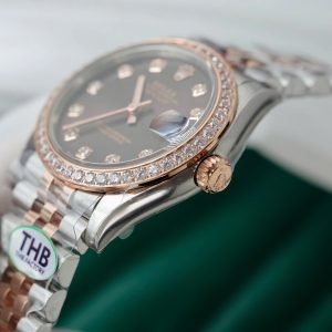 Đồng Hồ Rolex DateJust Replica 11 Demi Mặt Chocolate Đính Đá Nhà Máy THB 31mm