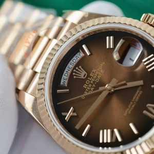 Đồng Hồ Rolex Day-Date 128235 Chế Tác Mặt Chocolate Trọng Lượng 159gr Nhà Máy QF 36mm