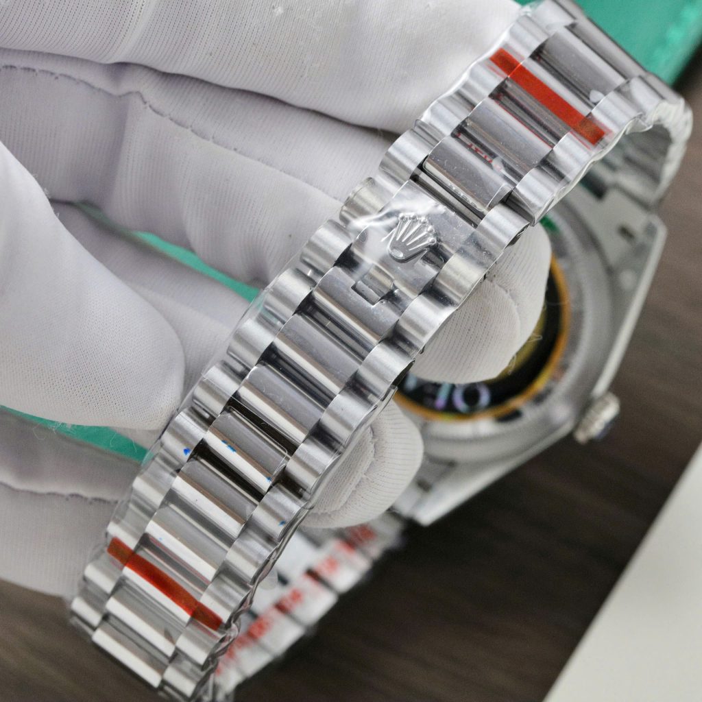 Đồng Hồ Rolex Day-Date 128236 Chế Tác Mặt Xanh Blue Cọc Số Đá Trọng Lượng 159gr Xưởng QF 36mm