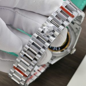 Đồng Hồ Rolex Day-Date 128236 Chế Tác Mặt Xanh Blue Cọc Số Đá Trọng Lượng 159gr Xưởng QF 36mm