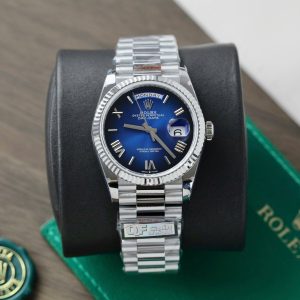 Đồng Hồ Rolex Day-Date 128236 Rep 11 Mặt Xanh Blue Trọng Lượng 159gr Nhà Máy QF 36mm
