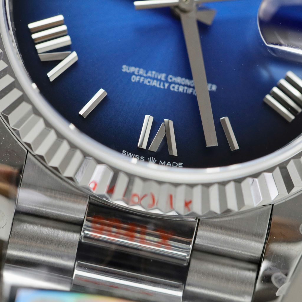 Đồng Hồ Rolex Day-Date 128236 Rep 11 Mặt Xanh Blue Trọng Lượng 159gr Nhà Máy QF 36mm
