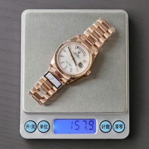 Đồng Hồ Rolex Day-Date 128238 Replica Mặt MOP Trọng Lượng 158gr Nhà Máy QF 36mm