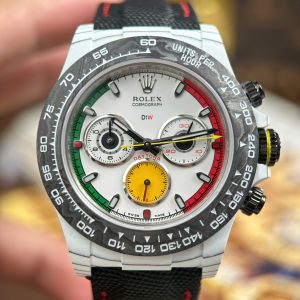 Đồng Hồ Rolex Daytona DiW Ferrari Chế Tác Vỏ Carbon Trắng Siêu Nhẹ 57Gram 40mm