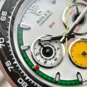 Đồng Hồ Rolex Daytona DiW Ferrari Chế Tác Vỏ Carbon Trắng Siêu Nhẹ 57Gram 40mm