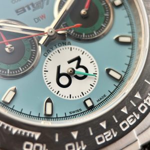 Đồng Hồ Rolex Daytona DiW Ferrari Replica 11 Mặt Tiffany Vỏ Carbon Trắng 40mm