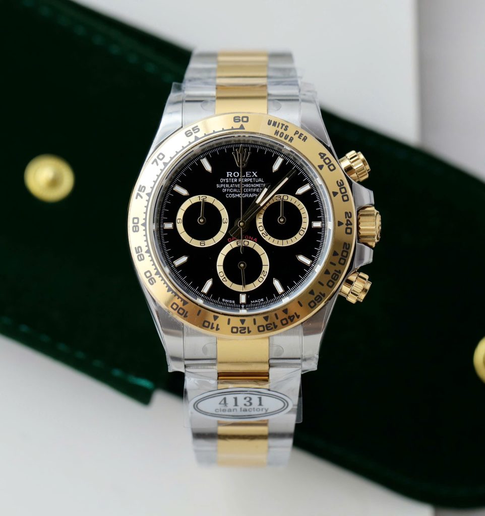 Đồng Hồ Rolex Daytona Replica Luxury Cosmograph 126503 Dây Demi Mặt Đen Xưởng Clean 40mm