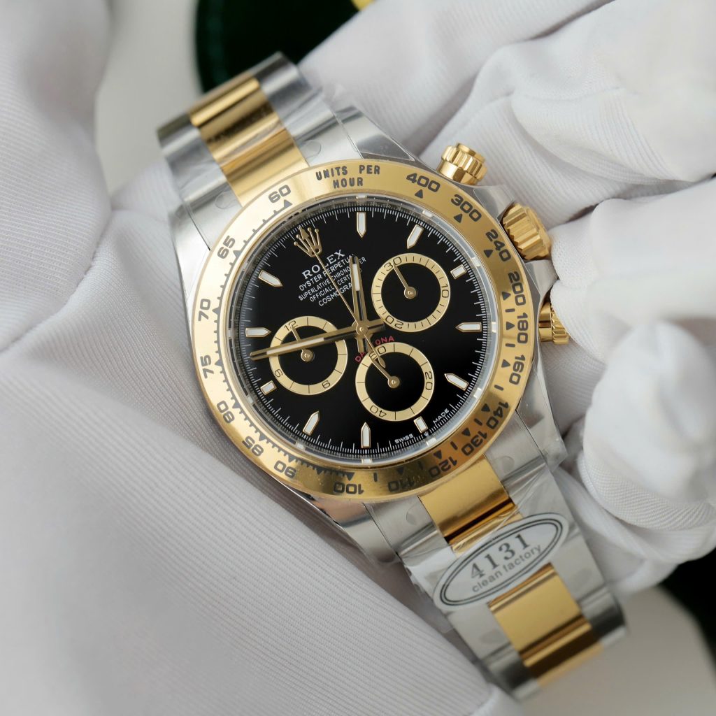 Đồng Hồ Rolex Daytona Replica Luxury Cosmograph 126503 Dây Demi Mặt Đen Xưởng Clean 40mm