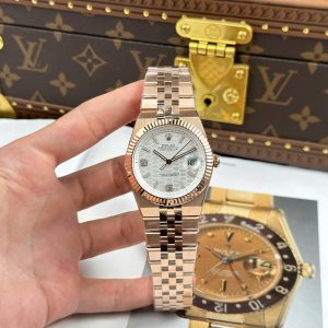 Đồng Hồ Rolex Land-Dweller 127335 Best Quality Mặt Trắng Mạ Vàng Hồng 40mm