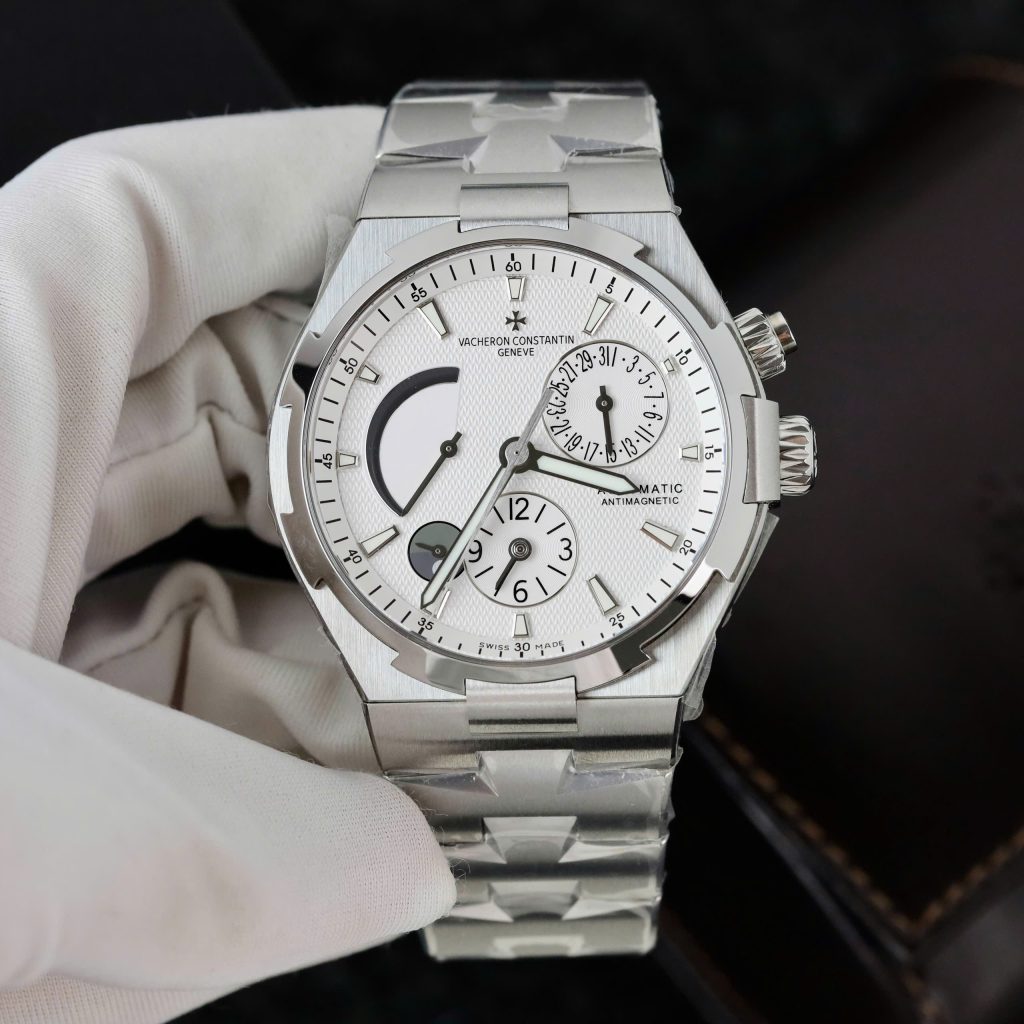 Đồng Hồ Vacheron Constantin Replica Overseas Dual Time 47450 Màu Trắng Nhà Máy 9F 42mm