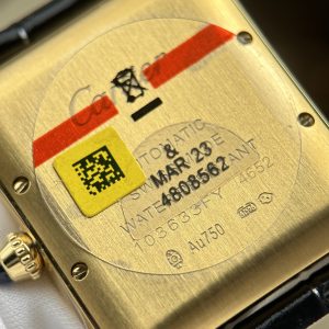 Đồng hồ Cartier Tank Louis Chế Tác 11 Mặt Trắng Dây Da Màu Đen 27.8×38.1mm