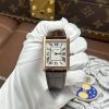 Đồng hồ Cartier Tank Louis mặt trắng mạ vàng hồng máy cơ tự động Fake Cao Cấp 27.8×38.1mm